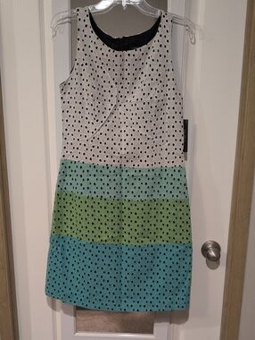 Sleeveless Colorblock Eyelet Dress in White, Mint, Green, Teal